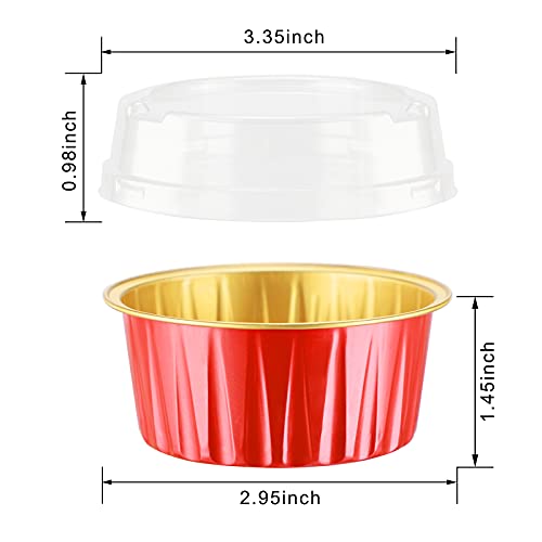 Dessert Cups with Lids (Red&Gold / 30pcs)