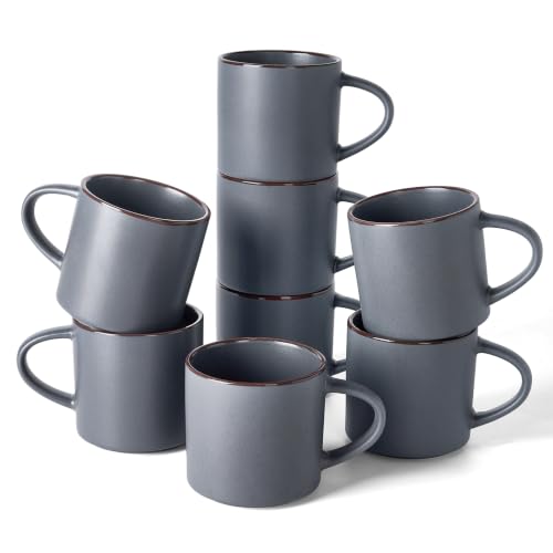 Coffee Mugs Set of 8 (Charcoal / 8pcs)