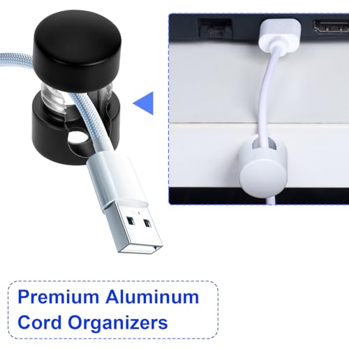 3 Sets Charger Holders for Cords (3 Sets / Matte Black, White, Rose Gold)