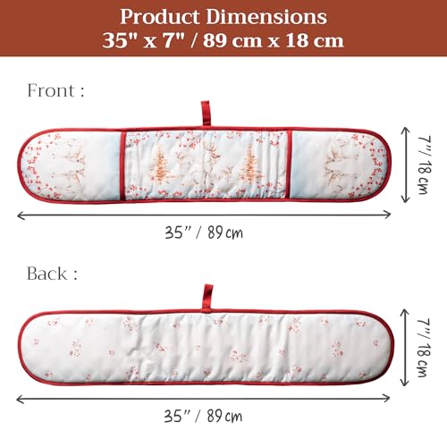 Double Oven Mitts 100% Cotton Double Oven Glove (113 - Fairy Tale Forest / 7" x 35" (Double Oven Mitt))