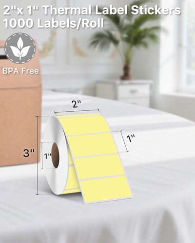 2x1 Inch Thermal Labels (2"x1" / Yellow)