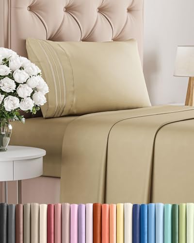 Twin Size 3 Piece Sheet Set (13 - Beige / Twin)