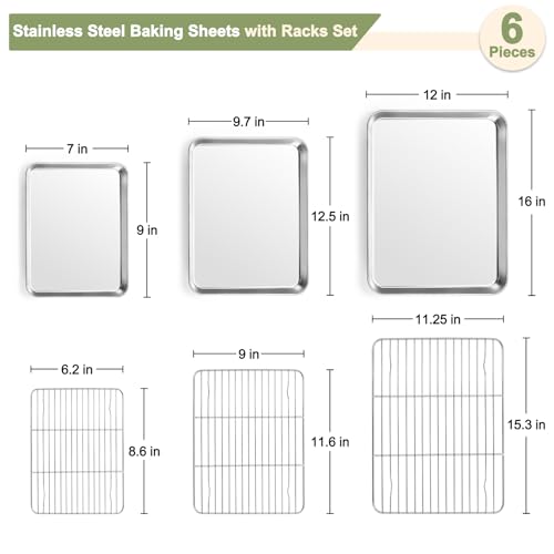 Baking Sheet with Rack Set (16" & 12.5" & 9")