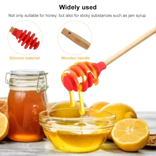 3 Pack Silicone Honey Dipper Sticks (Yellow/Red/Green)