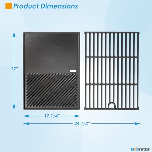 17" Griddle and Cooking Grate Kits for Nexgrill 4 Burner 720 (17" X 12 1/4")