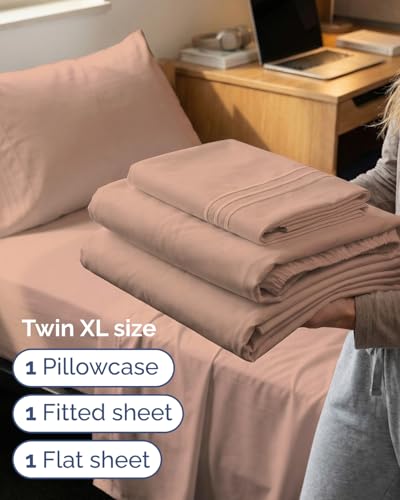 Twin XL 3 Piece Sheet Set (34 - Mauve / Twin XL)