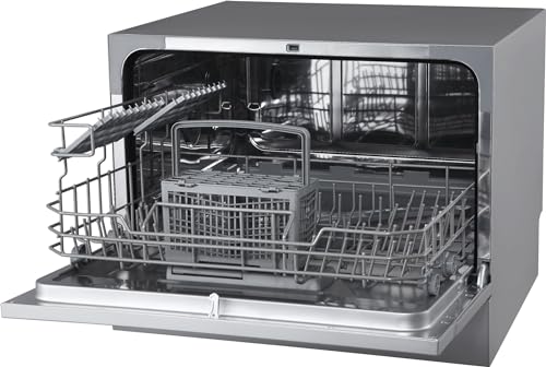 DWP63 21-5/8 Inch Wide 6 Place Setting Countertop Dishwasher - Silver (Silver)