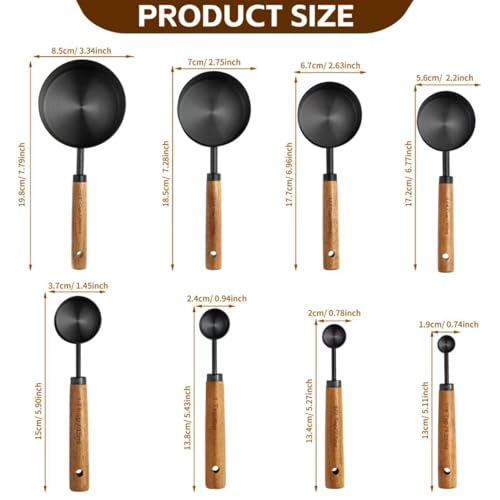 Black Measuring Cups and Spoons Set (Black)