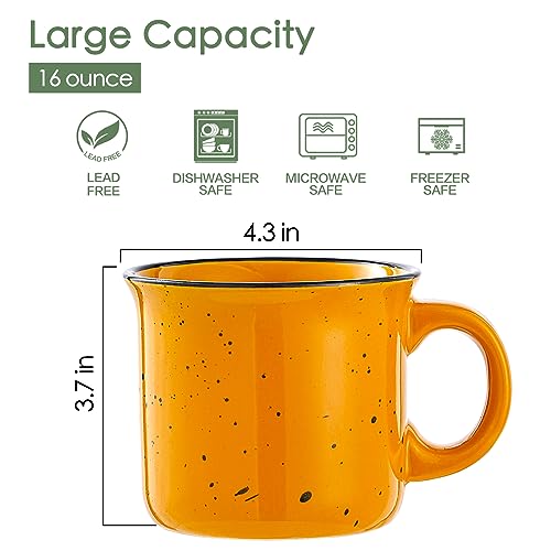 Coffee Mugs Set of 4 (Yellow / 16-oz)