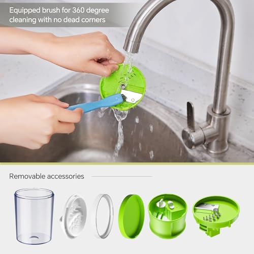 4 in 1 Vegetable Spiralizer Slicer for Veggie Noodles (Green)