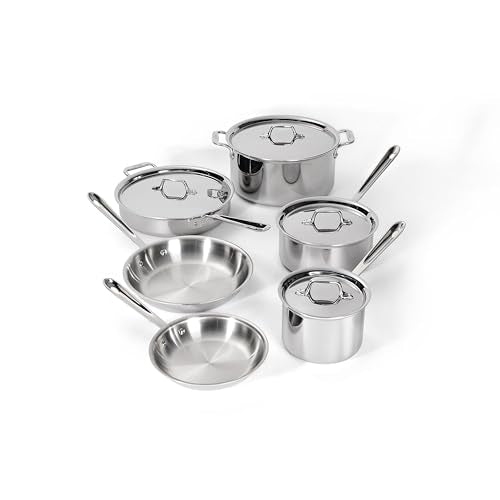 D3® Stainless Steel 10 Piece Cookware Set (Silver / 10 Piece Set)
