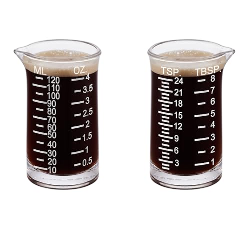 Ackers Shot Glass Etching Scale Measuring Cup 4 Ounce (White (Etching Scale))