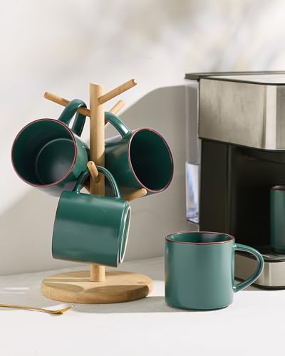 Coffee Mugs Set of 8 (Dark Green / 8pcs)