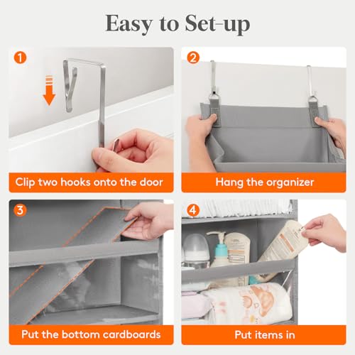 1 Pack Over the Door Organizer (Gray / 6 section)