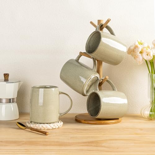 Large Coffee Mugs Set of 6 (Khaki / Set of 6 (18oz))