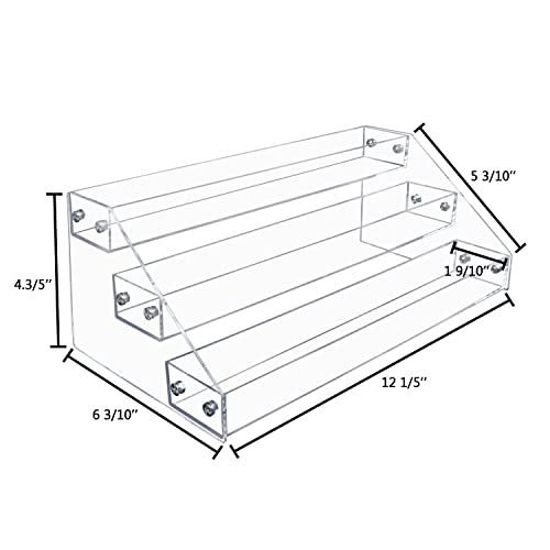 3 Tier Clear Acrylic Spice Rack Organizer for Cabinet Countertop