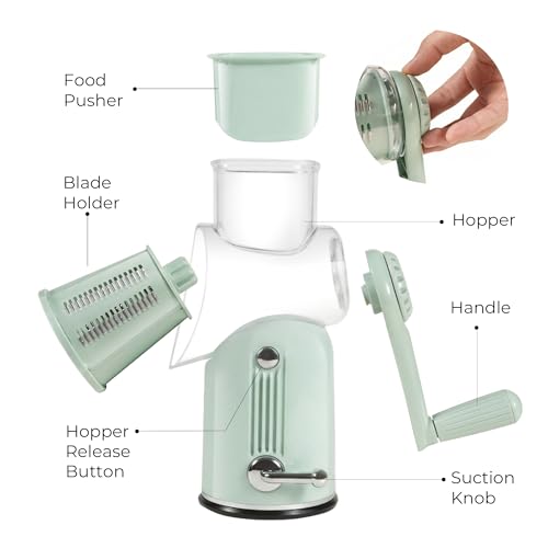 Rotary Cheese Grater 5 Blades Mandoline Slicer for Vegetable