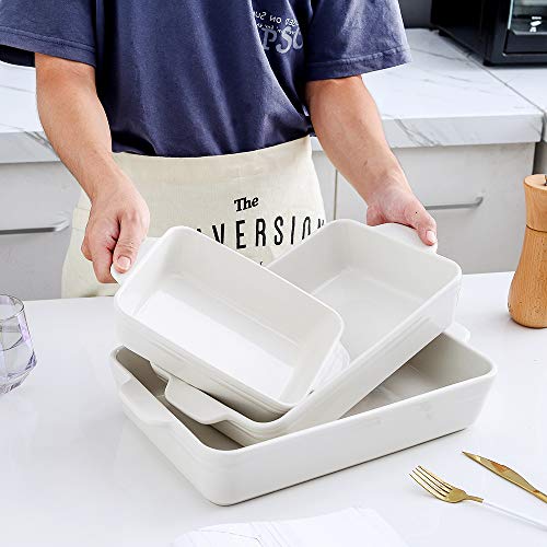 Bakeware Set Ceramic Baking Dish Set (White)