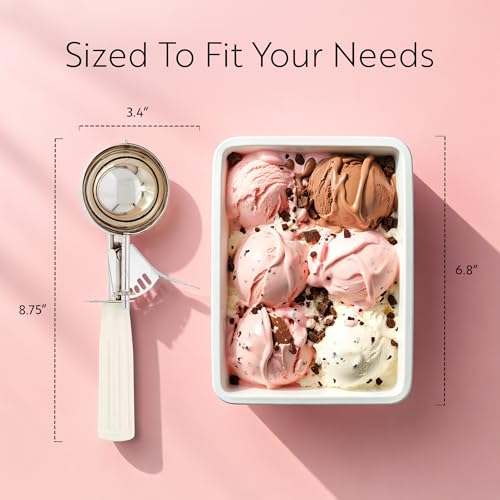 3 oz Ivory Stainless Steel Portion Scoop