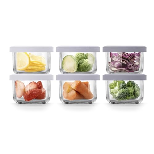 Glass Baby Food Storage Containers (Set of 6)