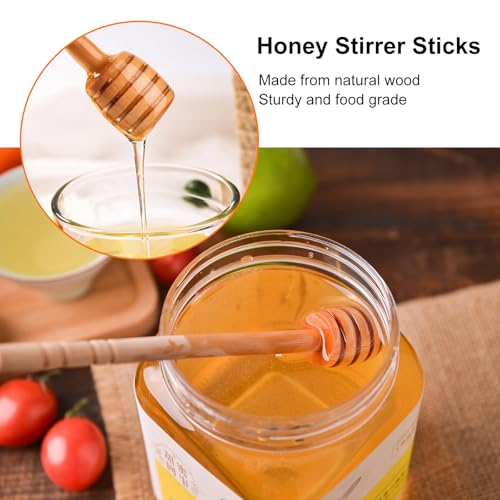 100 PCS Wooden Honey Sticks Dipper 6 Inch (6 Inch 100 Pcs)
