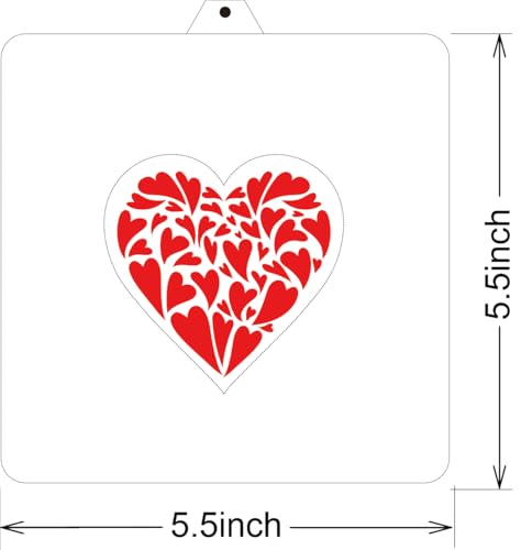 Cookie Cutter and Stencil Bundle Royal Icing Cookies Stencils Paint Your Own Biscuit Bakery Starter Kits Royal Icing Fondant Cutters Birthday Wedding Holiday Cookies Painting Coloring Pages Comb (Heart)