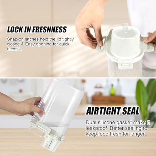 2 Pack 3 Lbs Pet Dog Cat Bird Seed Food Storage Containers for Travel Beige (Beige-3L 2Pack)