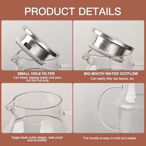 128oz Glass Pitcher with Lid (128oz)