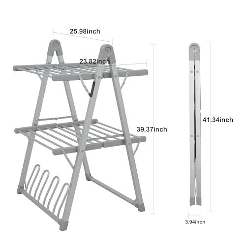 Heated Clothes Drying Rack Foldable Timer Shoes Socks