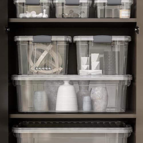 26.5 Quart Clear Plastic Storage Boxes with Lids (26 Quart)