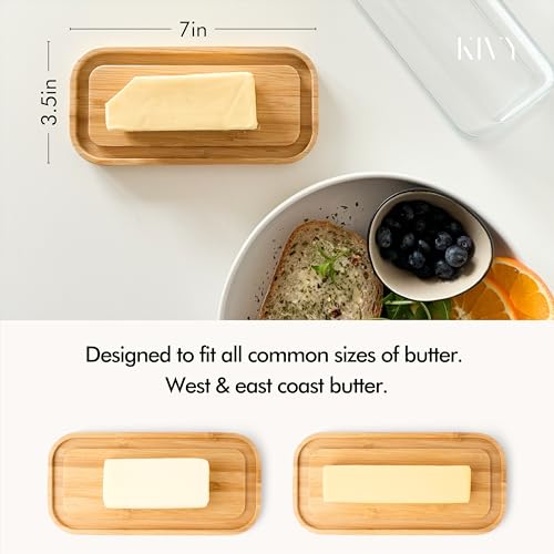 Glass butter dish with airtight lid that keeps butter soft