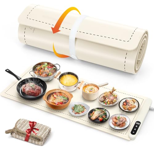 Extra Large Warming Mat for Food (XX Large Size: 36"x16" / Beige)