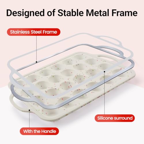 Silicone Muffin Pans for Baking (Creamy Confetti / Regular & Mini)