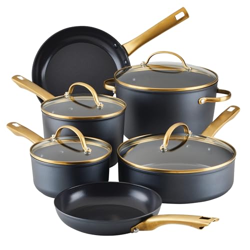 Forged Induction Ceramic Nonstick Cookware Set (Black / Cookware Set (12-Piece))