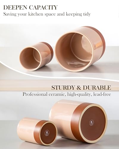 Utensil Holder (Khaki Pink / 7.3"+5.5" (Set of 2))