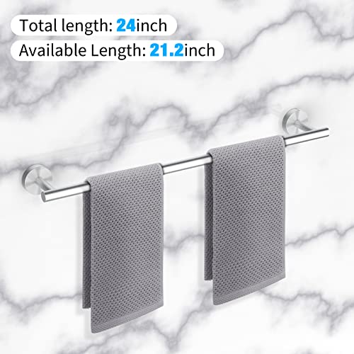 2 Pieces Brushed Nickel Bathroom Towel Bar (Brushed Nickel / 24inch)