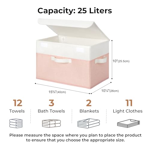 Memory Keepsake Storage Box (White/Pink / Large-2 Pack)