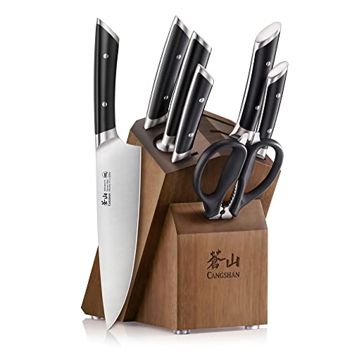 HELENA Series German Steel Forged Knife Block Set (8-Piece / Black)