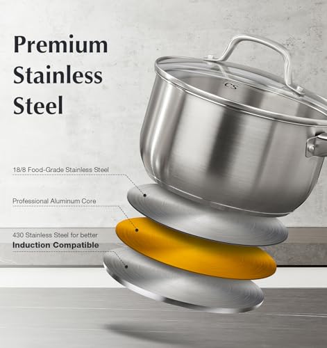 1 Quart Stainless Steel Saucepan (Silver / 1 Quart)