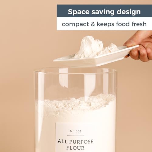 1 Gallon Large Glass Food Storage Containers With Airtight Bamboo Lid (1Gallon)