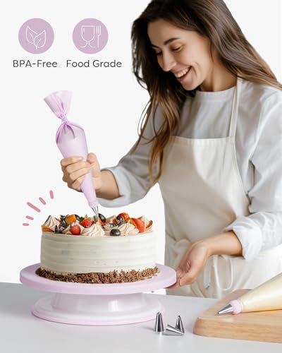 71 Cake Decorating Kit Baking Supplies Tools for Beginners & Pros (Light Purple)
