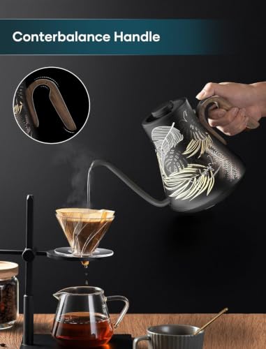 Gooseneck Electric Kettle with ±1℉ Temperature Control 0.9 Liter (Rainforest)