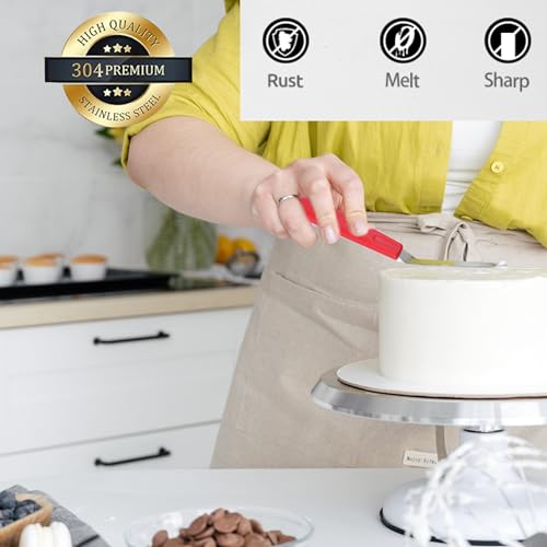 Cake Offset Spatula set of 4 6 8 inch Angled Icing Spatula Cake Decorating Frosting Knife (3 Count)