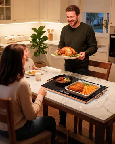 Electric Warming Tray (24″×16″ / Gold)