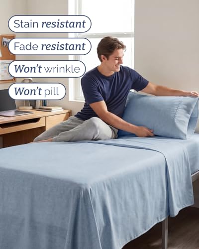 Twin XL 3 Piece Sheet Set (39 - Heathered Blue / Twin XL)