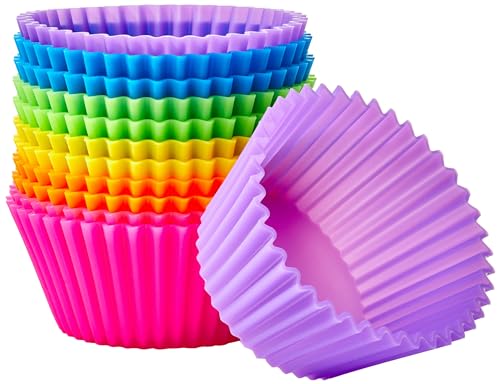 Reusable Non Stick Silicone Baking Cups (Multicolor / Pack of 12)