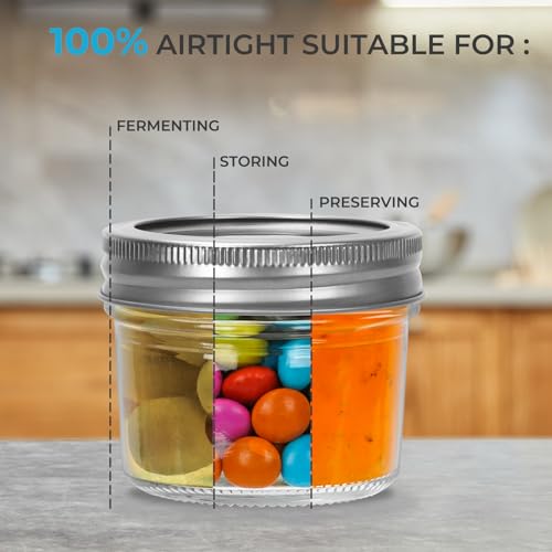 8 Pack 4 oz Small Glass Mason Jars