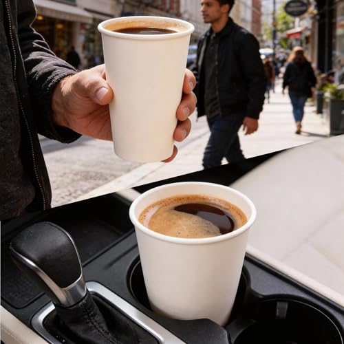 Disposable Paper Coffee Cups 16 oz 300 Count (White - 16 oz)