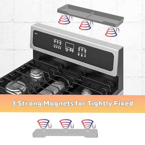 15" Magnetic Silicone Stove Top Shelf (Light Grey / 15 Inch)
