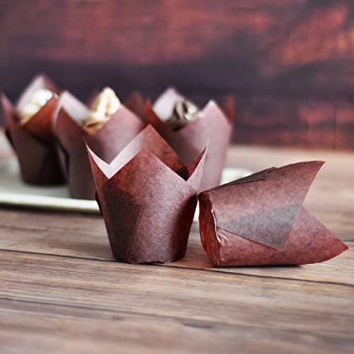 500 pcs Large size Brown Tulip Baking Cups 2 (Brown)